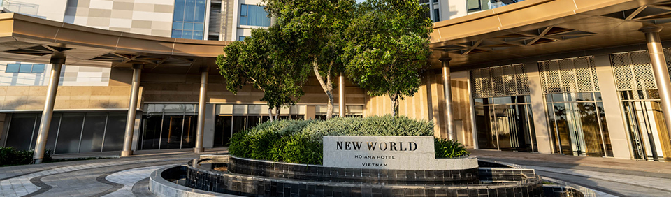 New World Hoiana luxury golf hotel and exterior facade and signage